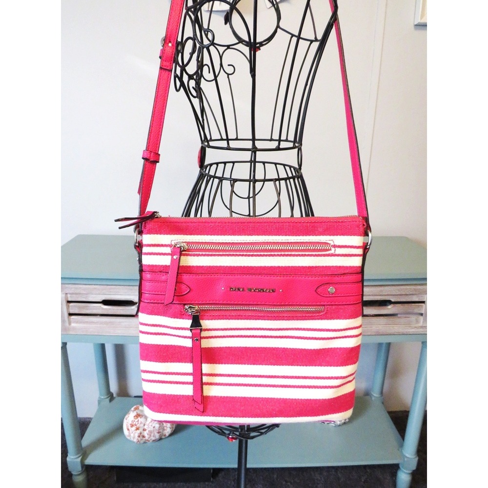 Dana Buchman‎ Canvas Shoulder Purse Multi Pockets Crossbody Bag Multi Pockets